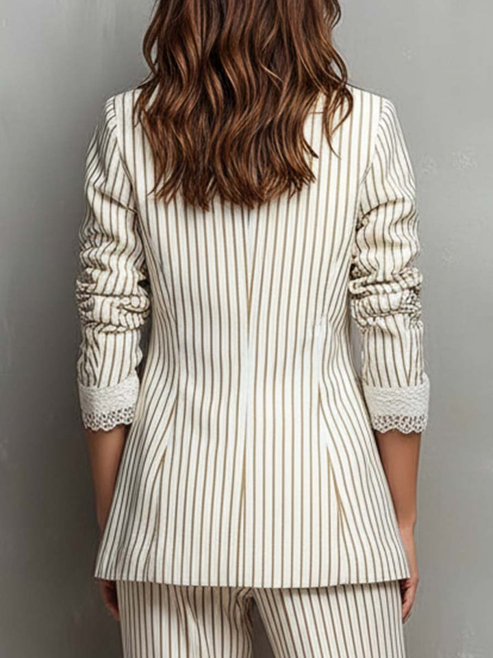 Women’s Vintage Striped Short Sleeve Blazer