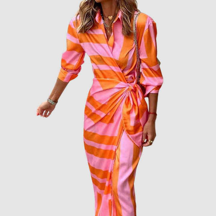 Allison™ | ELEGANT STRIPED MIDI DRESS