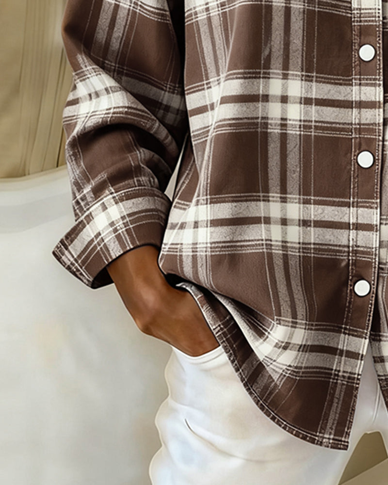 Hayden Ximena™ | Shirt with Check Pattern and Notched Collar