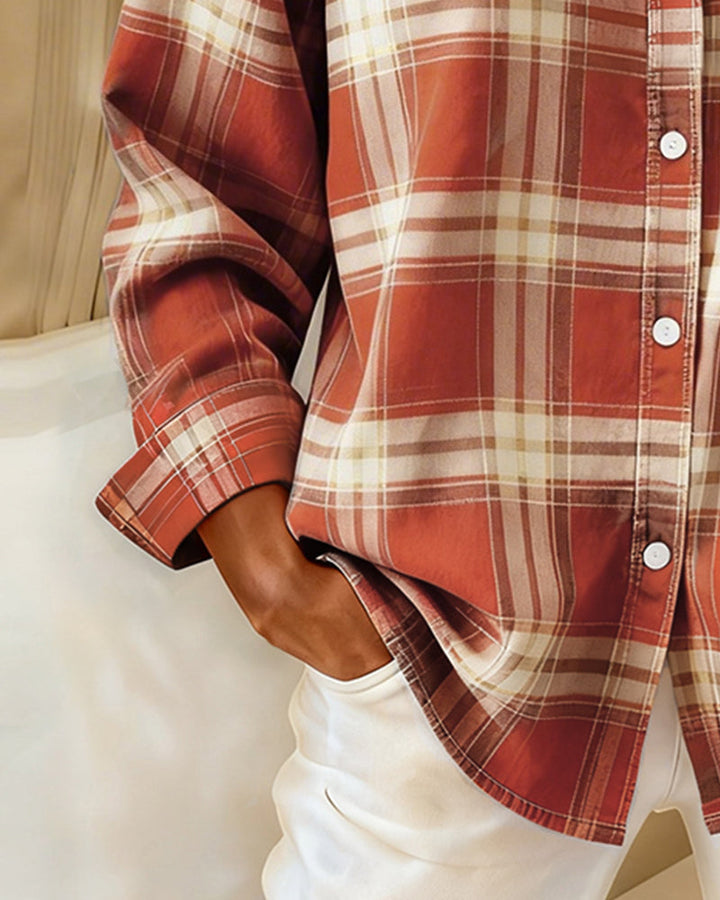 Hayden Ximena™ | Shirt with Check Pattern and Notched Collar