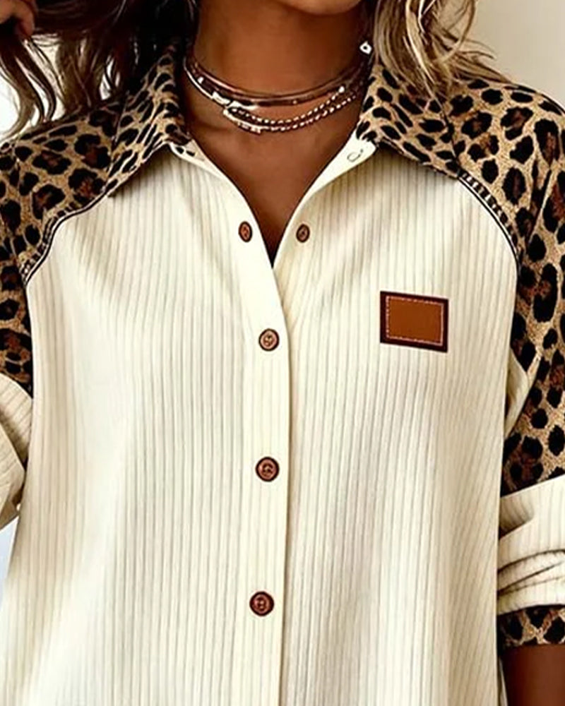Hayden Malia™ | Leopard print button-up collar blouse