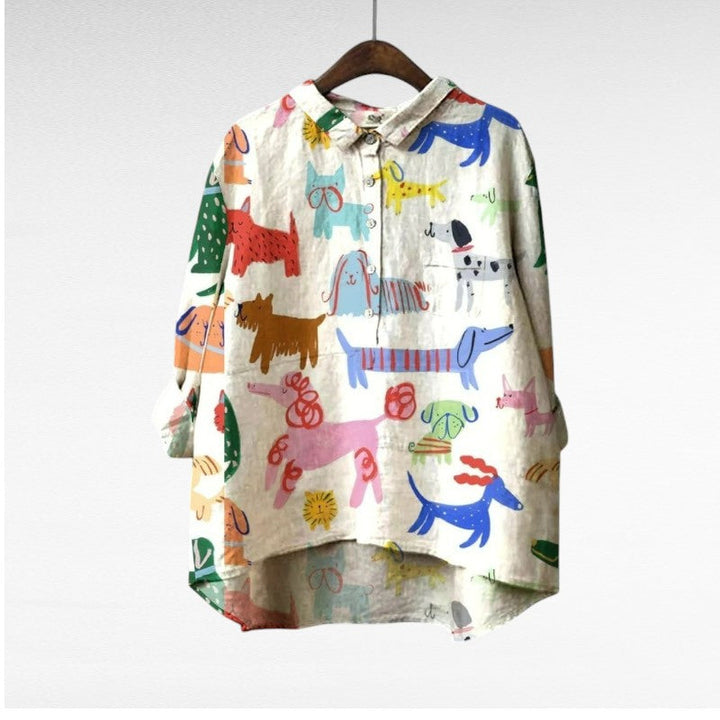 Hayden Leviana | Exclusive Blouse with Dog Print