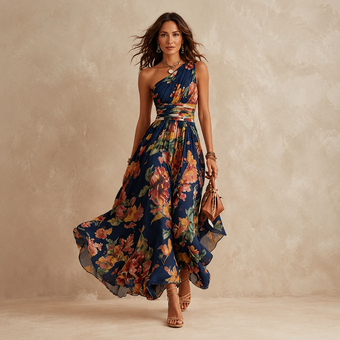 Kennedy | One-Shoulder Floral Maxi