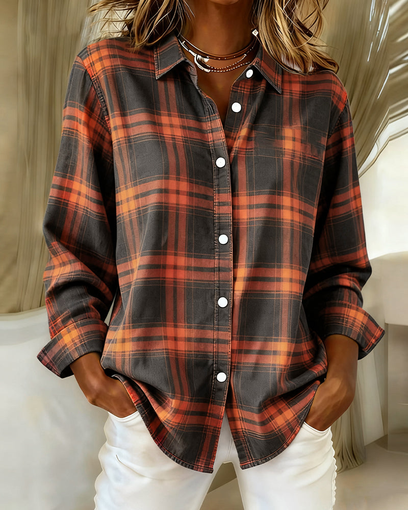 Hayden Ximena™ | Shirt with Check Pattern and Notched Collar