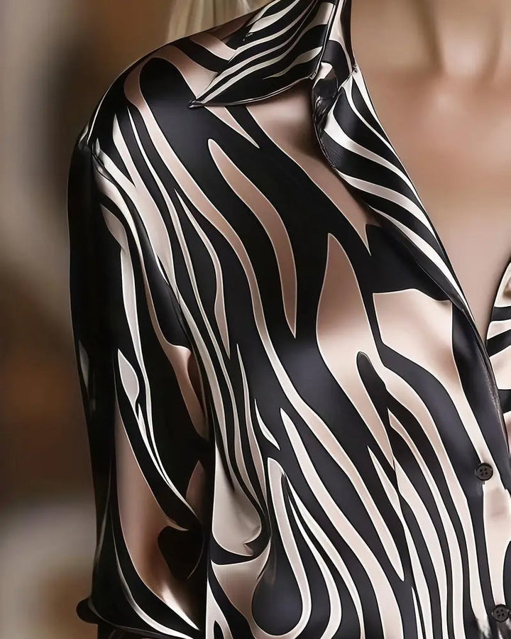 Hayden Raelyn™ | Elegant Printed V-Neck Blouse