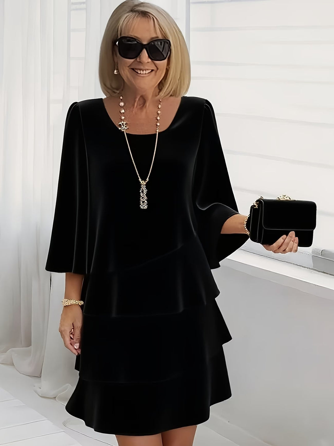 Evelyn | Elegant Comfort Ruffle Dress