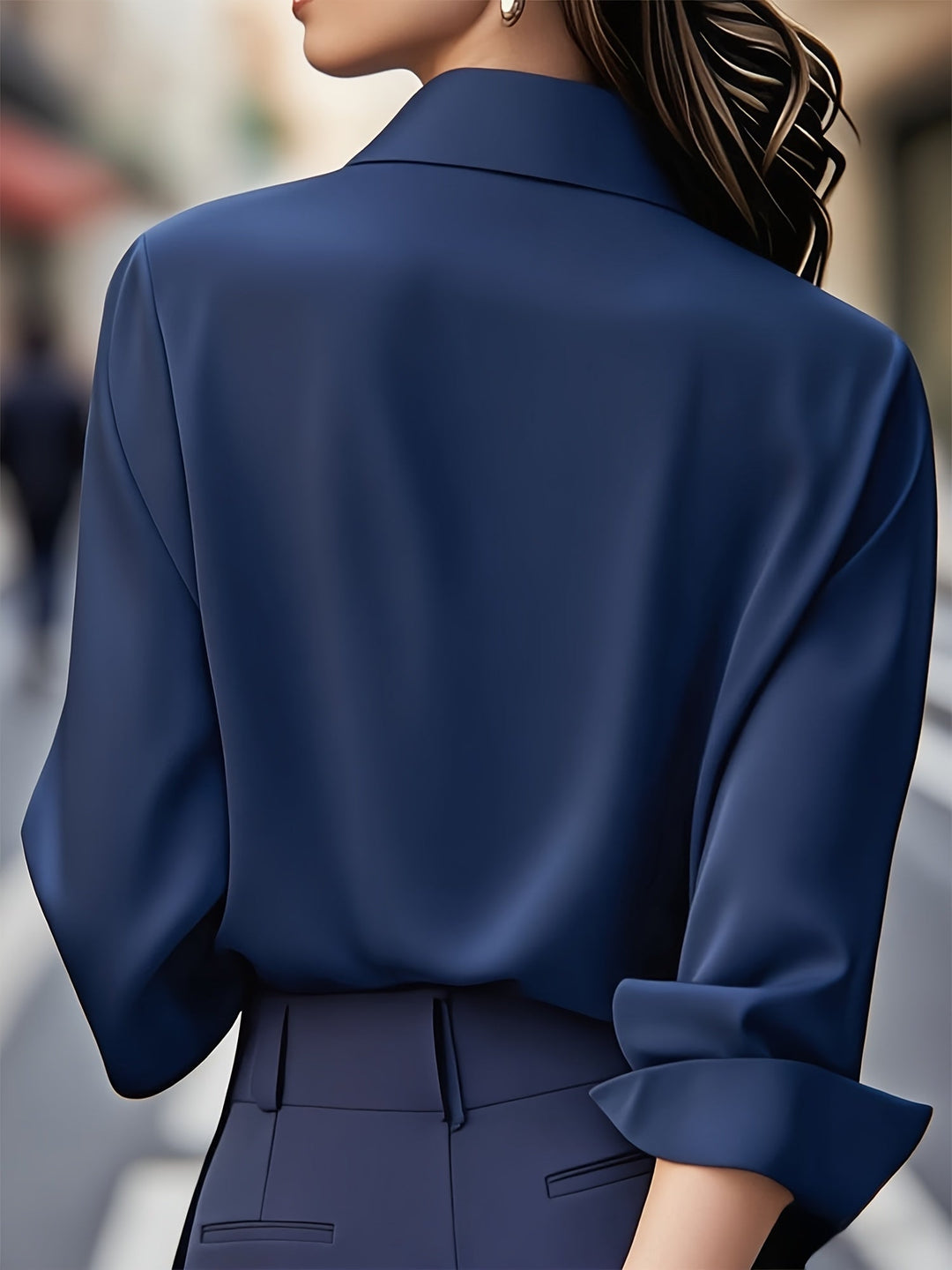 Hayden Ellen | Stylish Long-sleeved Blouse With Button Placket