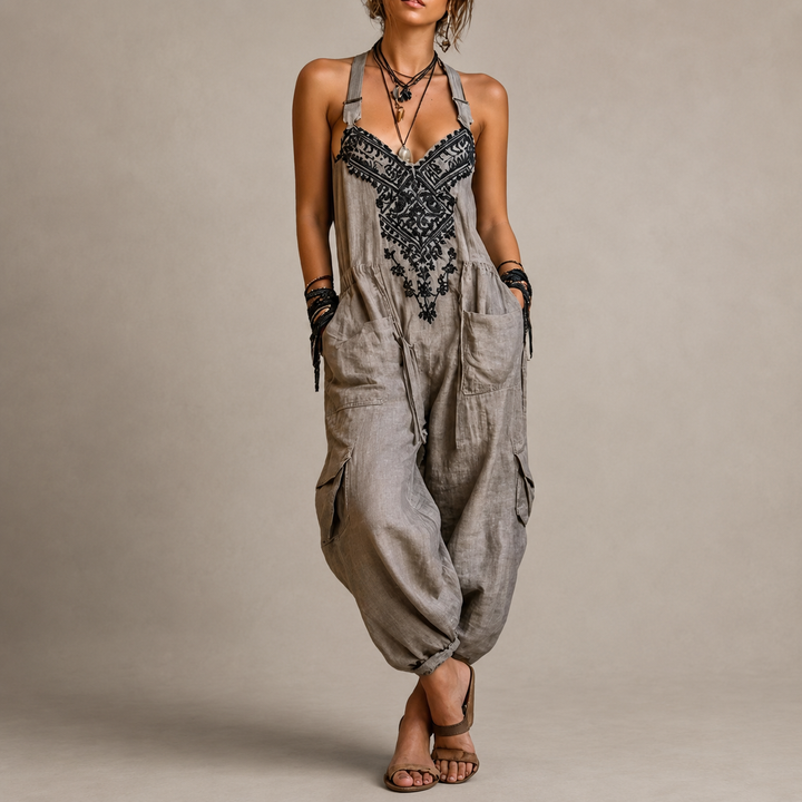 Megan – Embroidered Bohemian Jumpsuit