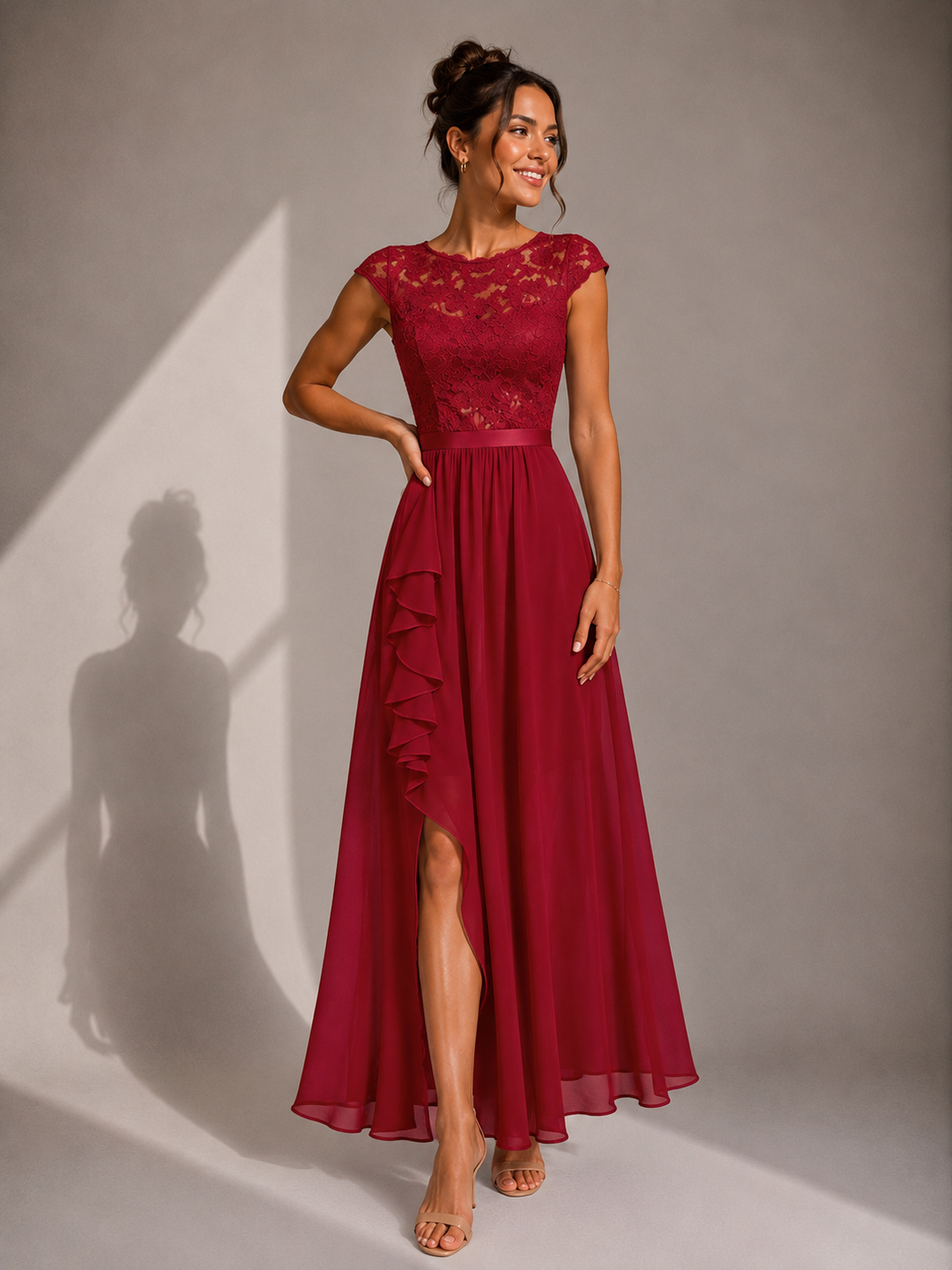 Ariana™ | Graceful Lace Cocktail Maxi Dress
