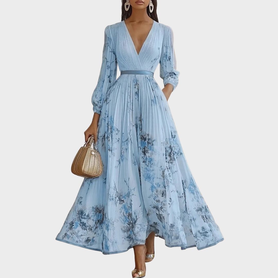 Hayden Milano | Elegant Pleated Maxi Dress