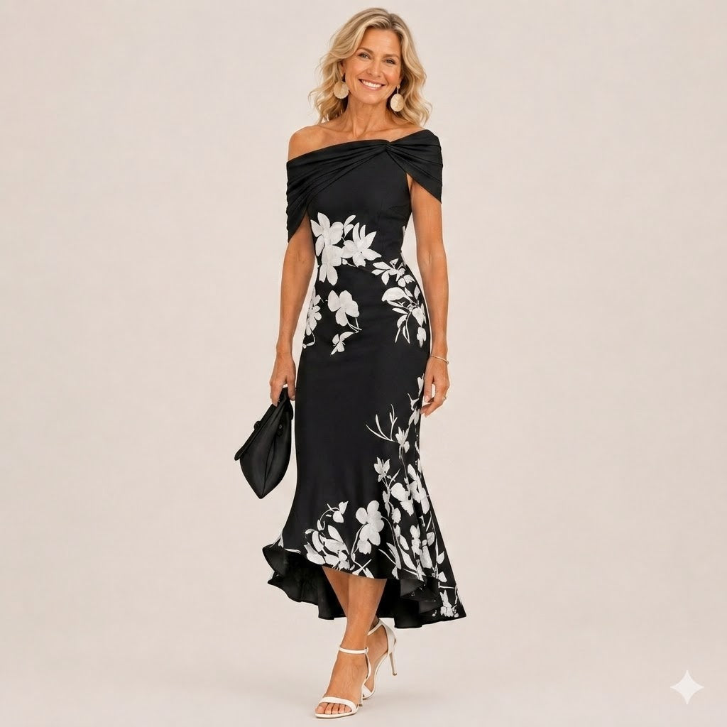 Layla™ | Floral Contour Midi Dress