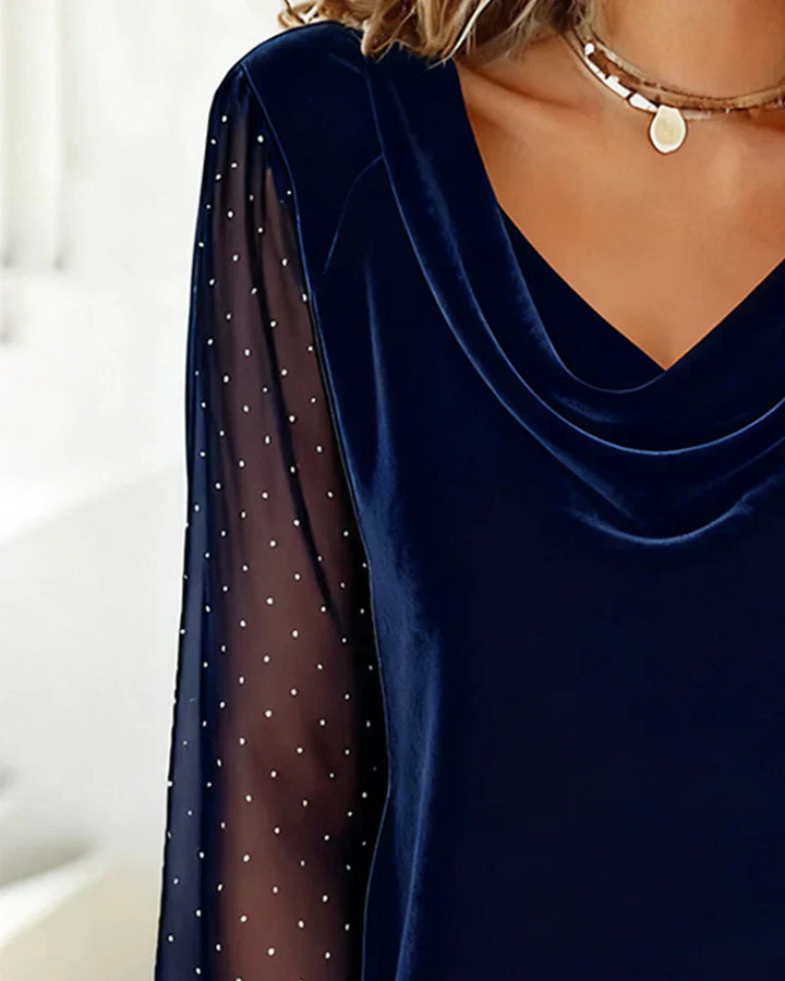 Avery™ Elegant Blouse with draped collar