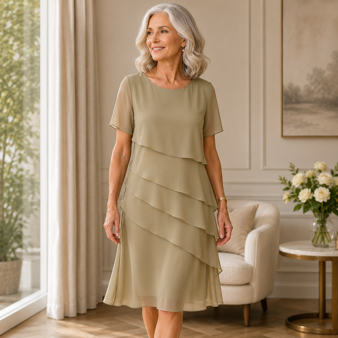 Mia | Elegant Comfort Ruffle Dress