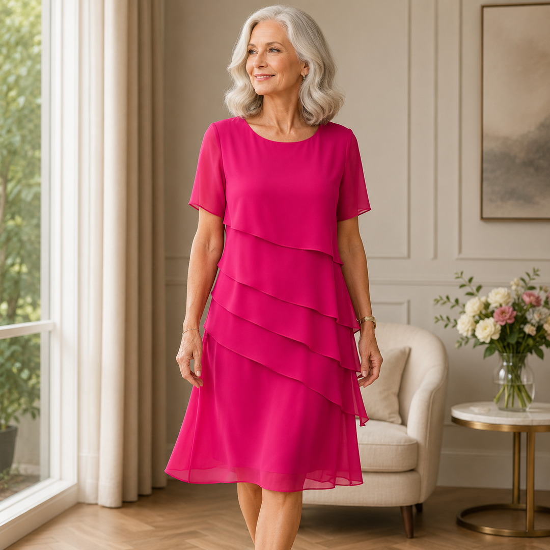 Mia | Elegant Comfort Ruffle Dress